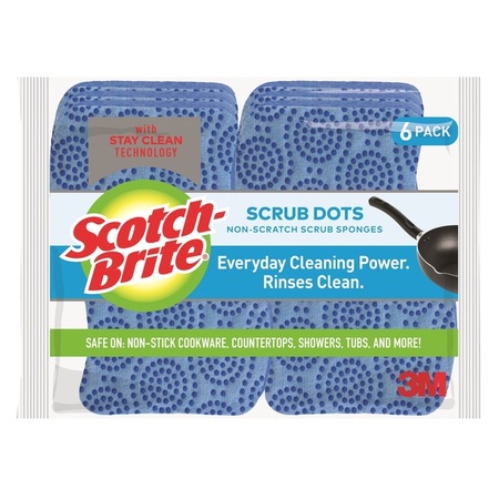 SCOTCH-BRITE SPONGE SCRUB DOTS, 6PK 20306-4